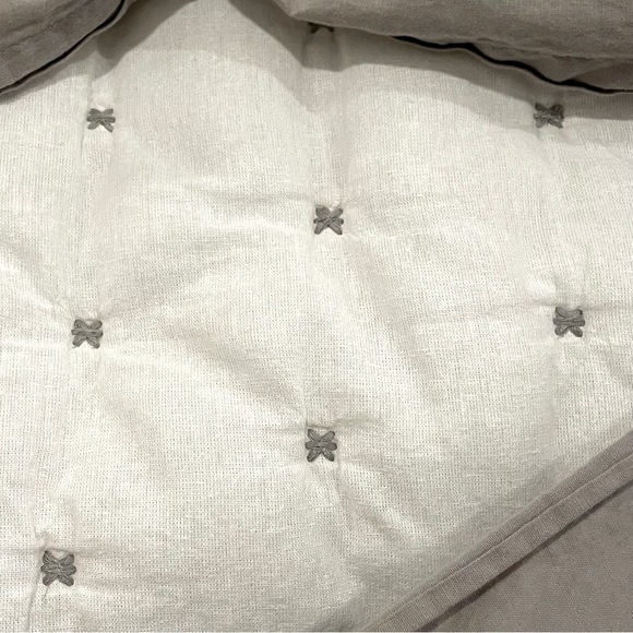 Pottery Barn Velvet Tufted
Quilted Euro 2/Shams  Dark Smoke Gray - Picture 11 of 12